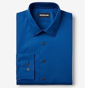 Dive blue fitted 1MX Express dress shirt